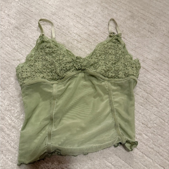 Kimchi Blue Light Green Lace Camisole - Picture 1 of 8